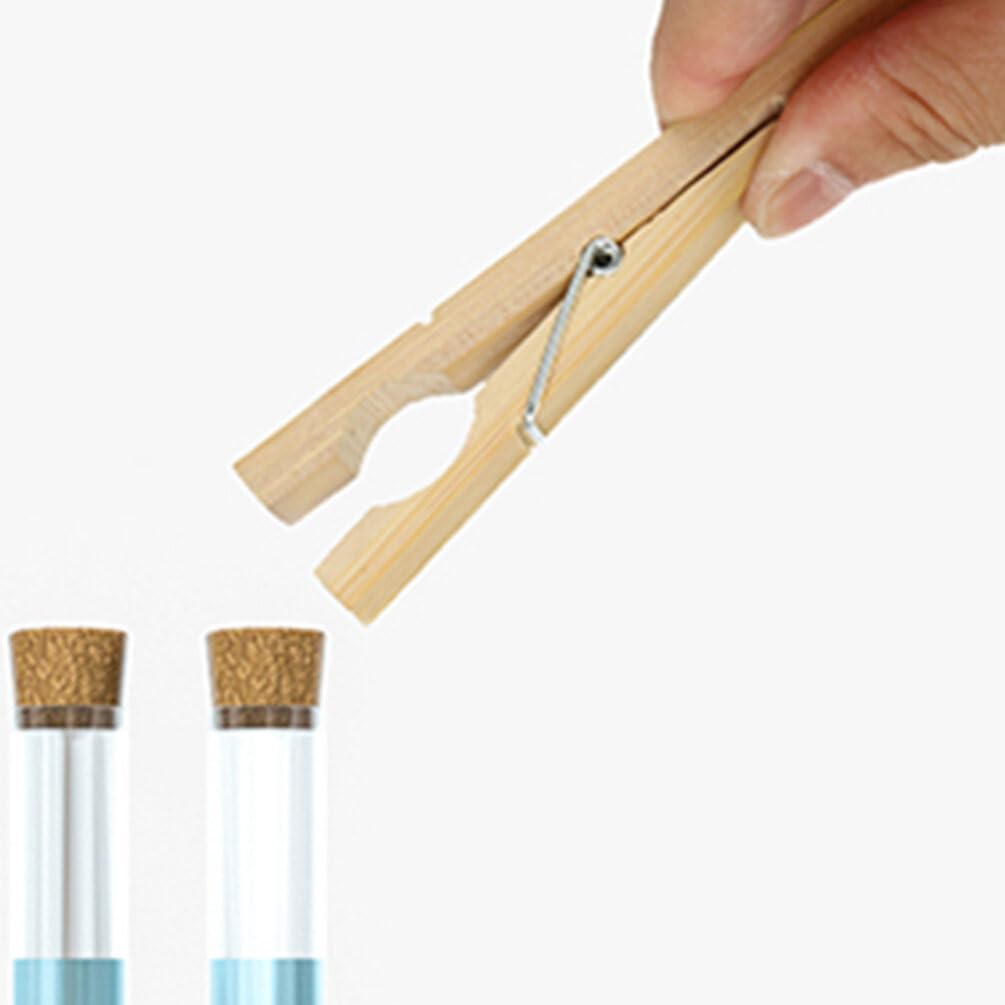 Piccolino Lot De 12 Pinces En Bois Pour Tubes à Essai 175mm - Pour Diamètre Jusqu'à 20mm, Fabriqué En Allemagne