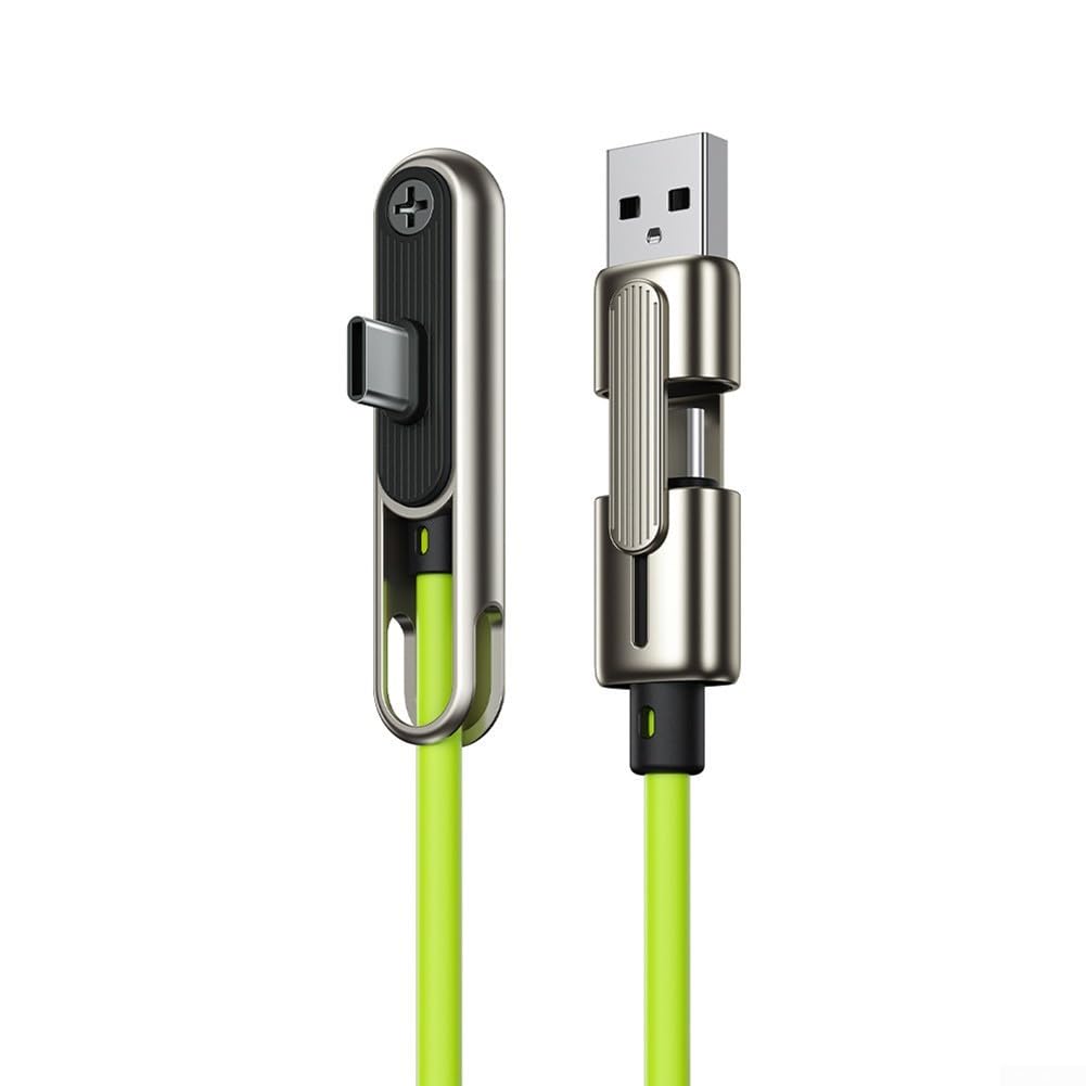 Cargador múltiple de 240 W USB-C de aleación de zinc color verde con soporte para móvil
