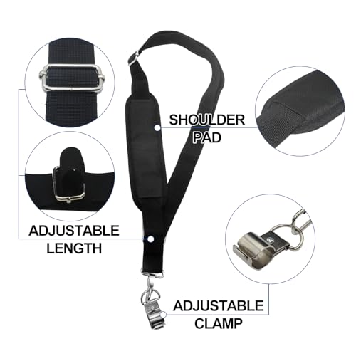 Image of Universal Shoulder Strap for EGO String Trimmer Adjustable Nylon Trimmer Shoulder Harness Upgraded Metal-Clip for Greenworks and DEWALT Leaf Blower, Shrub Trimmer