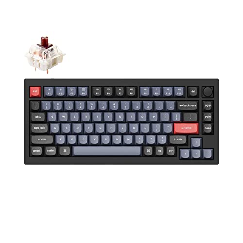 Keychron Q1 QMK niestandardowa klawiatura mechaniczna wersja 2 klawisze w pełni zmontowana czarny węgiel A Gateron G Pro brązowa