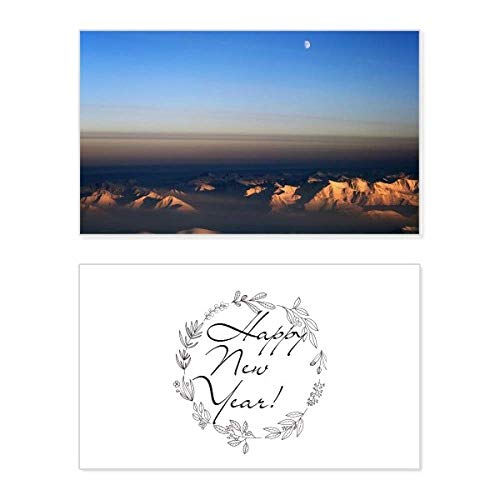 Tarjeta de Año Nuevo con paisaje natural y mensaje de bendición para felicitaciones