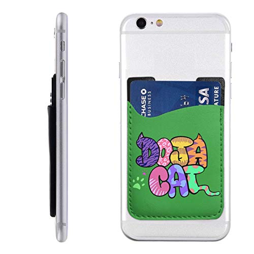Do-Ja Cat Cell Phone Card Holder Stick-On Id Credit Card Wallet Phones Case Pouch Sleeve Pocket for Many Smartphones