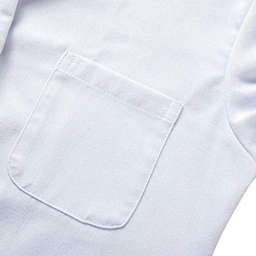 Girls White Coat Long Sleeve Lapel V-Neck Button up Knee Length Workout Jacket Doctor Kit Dress up for Tween Kids4