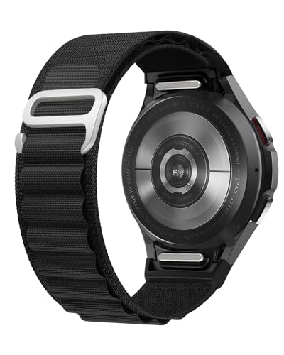 One Click No Gap Alpine Loop Compatible with Samsung Galaxy Watch 7 6 4 5 FE Band 40mm 44mm/Galaxy Watch 6 4 Classic Bands 47mm 43mm 42mm 46mm/Watch 5 Pro Band 45mm, 20mm Rugged Nylon Sport Strap Men