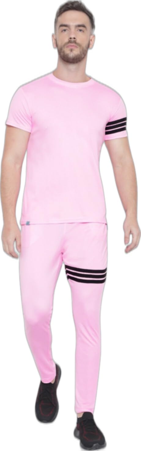 Track suit for Men (RABBY_3LINE-TRACKSUIT-PINK-XL)