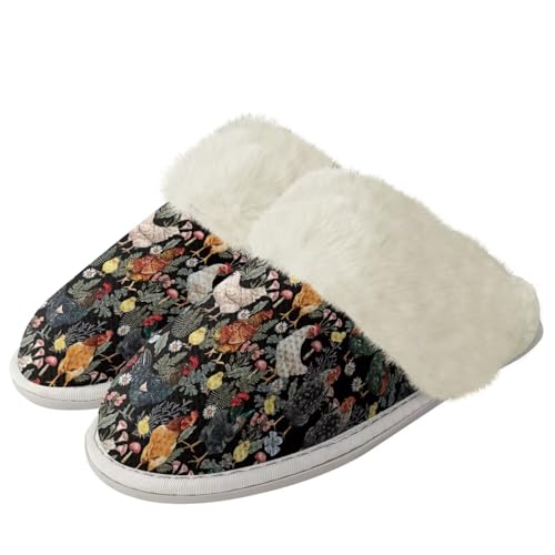 Fluffy Plush Women's House Slippers Comfy Non-slip House Shoes Indoor Bedroom Slippers Warm Shoes