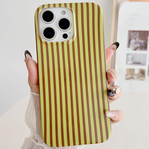 Coque antichoc iPhone 13 Pro souple fine motif rayures rétro pour femme