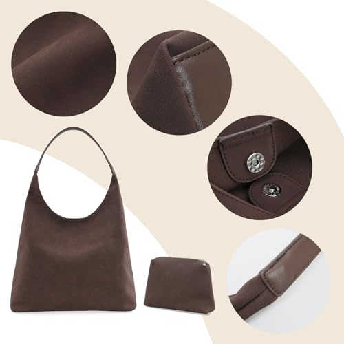 Image of Leather Bag for Women Hobo Bag Handle Handbag Soft Shoulder Purse Large Handbag for Everyday Travel Durable Purse