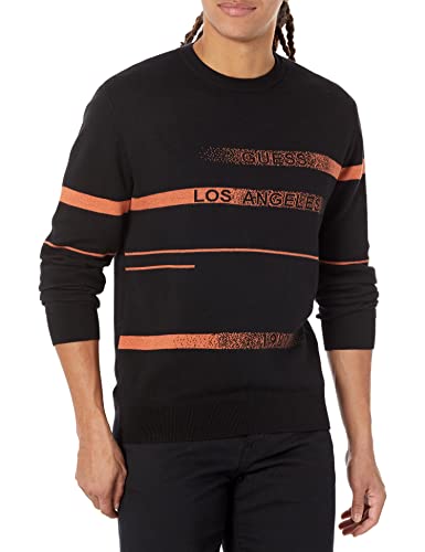 GUESS Men's Philbert Logo Striped Sweater