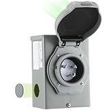 Kanayu Pre-drilled 30 Amp Generator Inlet Box, Nema L5-30p 3-Prong Locking Generator Plug, Outdoor Weatherproof Heavy Duty Power Box with LED Indicator, 125/250 Volts, 7500 Watts, Etl Listed