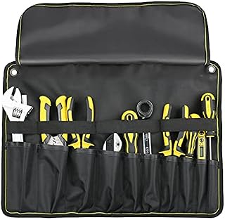 AIBAOBAO Tool Roll Bag 10 Pockets, Chisel Screwdriver Roll Tool Bag Pouch Professional Electricians Organizers for Carpenter, Plumbers, Technicians, Painters, Garden, Electricians, Hand Tool, Car