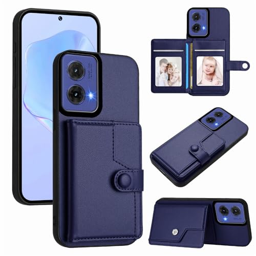 Étui pour Moto G85 5G bleu idéal pour regarder vos vidéos avec le rabat arrière