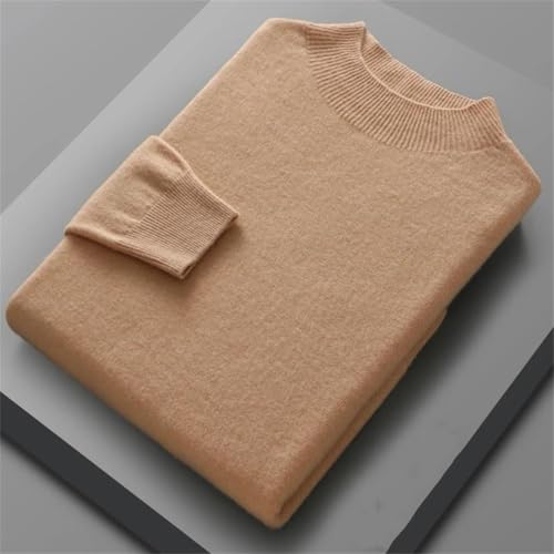 Men Cashmere Sweater Pullover Half High Collar Wool Sweater Knitted Business Jumper Tops2