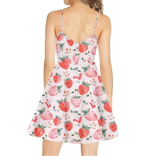 Image of Cozeyat Women Girls Summer Sleeveless Dress Casual Swing Beach Cover Up Knee Length Dresses,Large Size XS-4XL
