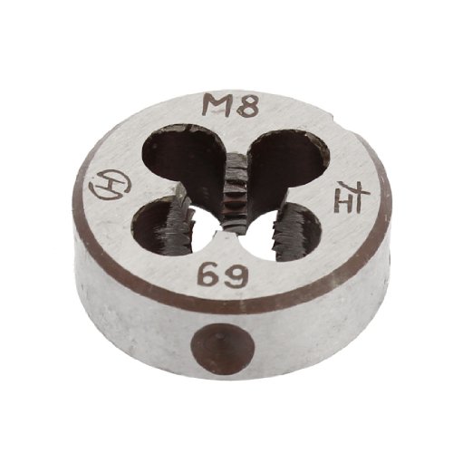 Aexit Steel 25mm Tool holder Outside Dia Metric M8 Screw Thread Round Die Tool Silver Tone Model:53as283qo334