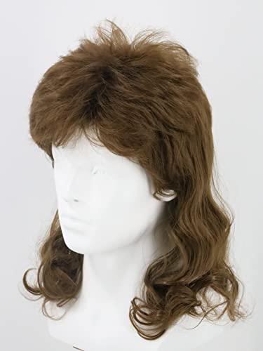 LeMarnia 80s Men's Brown Mullet Wig Halloween Costume Party Wig, 23 inches x 12 inches x 1 inch - Image 2