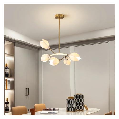 Lustre crème 5 lights pour chambre et restaurant minimaliste moderne