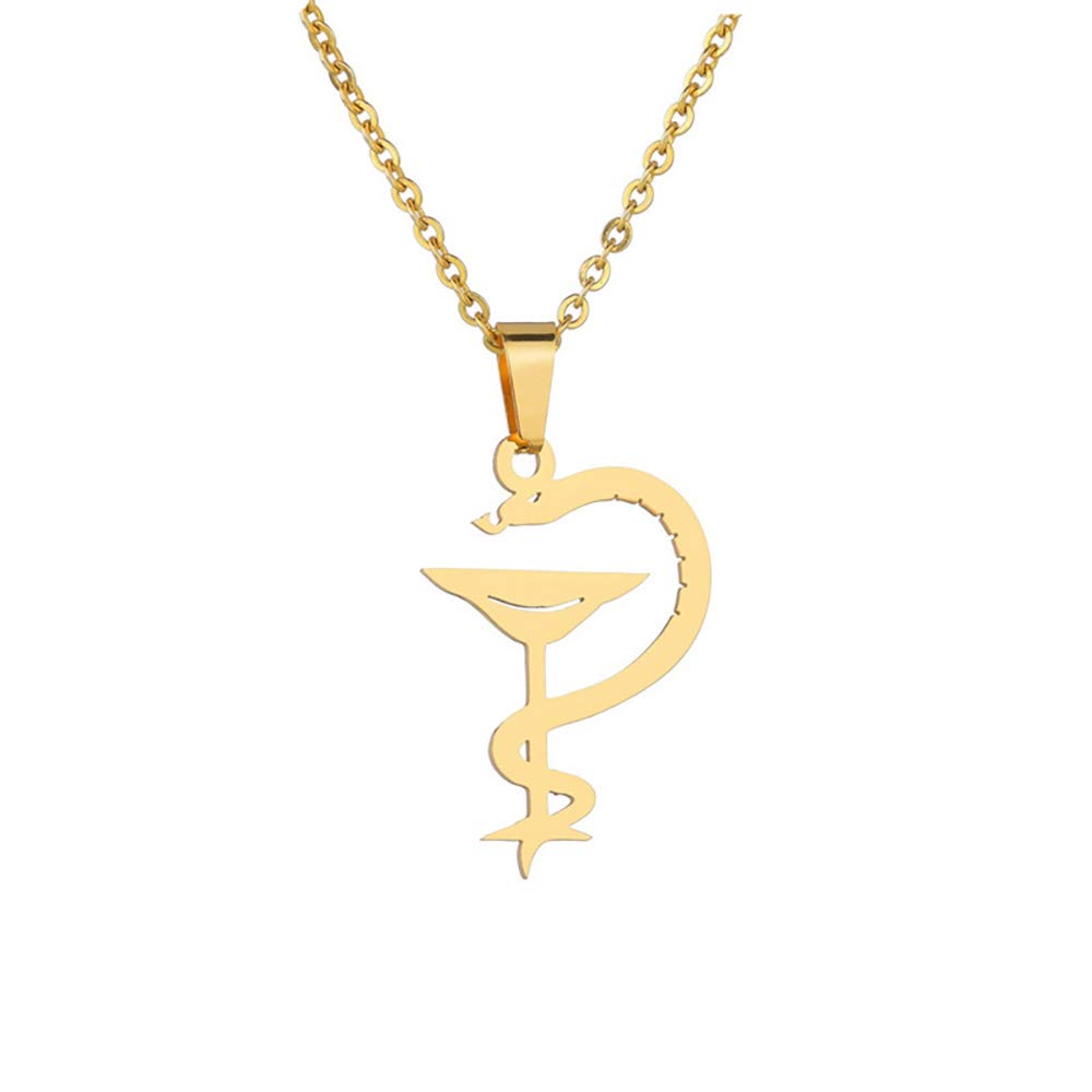 Personality Wind Snake Wine Glass Cup Adjustable Stainless Steel Hypoallergenic Pendant Necklace Choker Gift