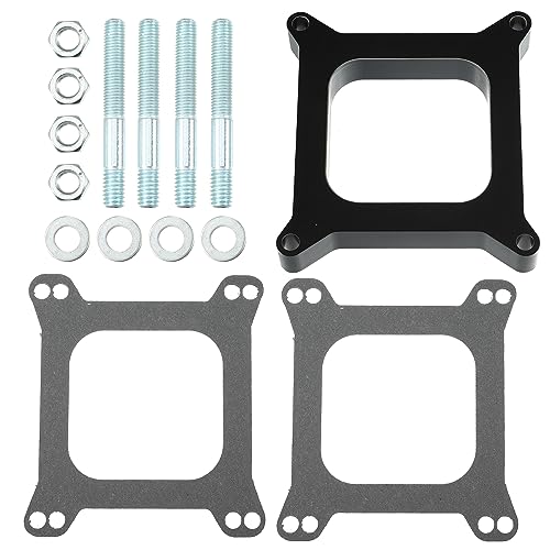 uxcell Carb Spacers 1 Tall Open Phenolic Carburetor Spacer for Chevy for Ford 350 SBC BBC BB 4BBL with Gasket Screws Kit