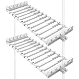 Withstar 突っ張りスラックスハンガー ズボンハンガーラック 取り付け範囲80～120cm 突っ張りハンガーラック専用 ボトムス 収納 10本 2個セット ホワイト