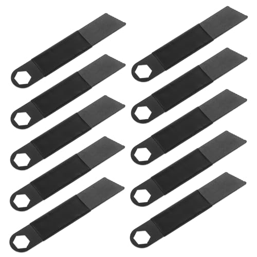 PACKOVE Kit de 10 Raspadores de Pedernal de Acero Negro para Iniciar Fuego, Herramienta Compacta para Actividades al Aire Libre, Supervivencia, Camping y Senderismo, Iniciador de Fuego