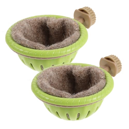 VALICLUD 2 Piezas y Diseño de Soporte con Soporte Verde para Canarios de Plástico Cómodo y Seguro y para Cría de Pájaros en Jaula