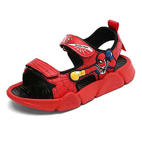 MODRYER Sandals Garçons Spiderman Fashion Sandal Sandal Soft Base Plage Chaussures Ultralight Formateurs Open-Toe pour Piscine Jardin Piscineside Au Bord Piscine,Red- 33 Cover