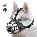 ILEPARK Dog Muzzle, Soft Silicone Basket Muzzle for Dogs, Breathable Mouth Cover and Adjustable Straps, Anti-Biting, Barking and Chewing. (Size 3,Black)