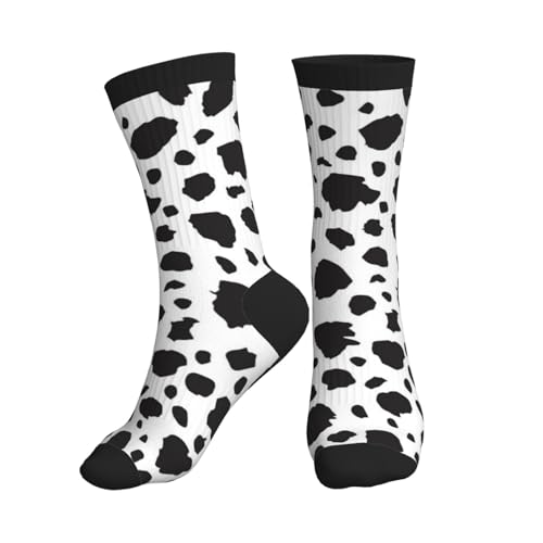 Lcokin Cow Print Funny Athletic Sport Novelty Crew Socks Casual Crazy Dress Socks Gifts For Men Women