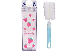 Cute Milk Carton Water Bottle | 17oz Reusable Plastic Jug Bottle