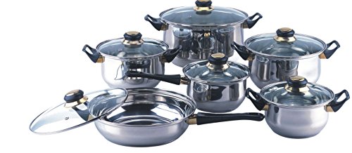 18/10 STAINLESS STEEL Gourmet Chef 12-piece Covered Cookware Set Pots and Pans