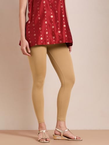 Image of TWIN BIRDS Super Stretchable Cotton Elasthane Fabric Ankle Length Leggings for Women