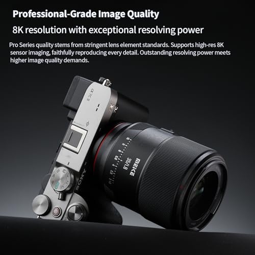 Image of Meike 35mm F1.8 Pro Wide Angle Auto Focus STM Full Frame High Resolution 8K Portrait Prime Lens Compatible with Sony E Mount Cameras A7 A7III A7IV A7R A7RIII A7R IV A7SIII A9 A7C A7CII A7C A7CII
