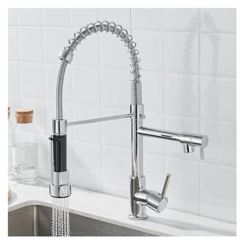 Robinet de cuisine noir et rose or LWX au design élégant et moderne
