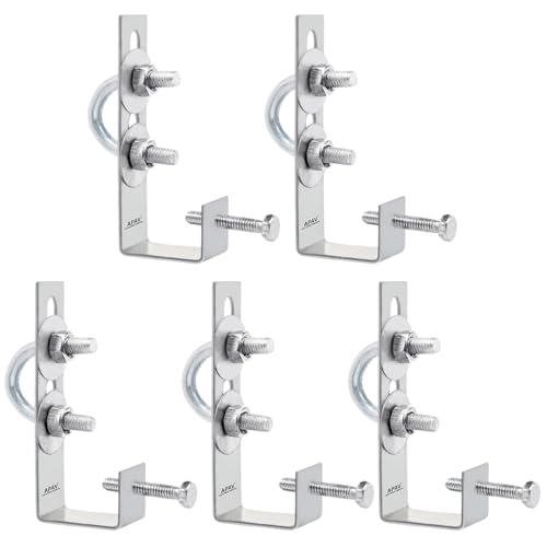 APAV Solar Panel Cleaning Hanger Clamp 1/2 Inch, Set of 5, Galvanized Material, Easy Installation, Fits All Solar Panel Frames, Durable Support for Plumbing Pipes and Efficient Cleaning
