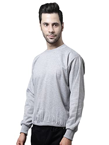 Image of BZR-Men's Fleece Round Neck Regular Sweatshirt (Sw Rrn Black 01-L Black L)(1903)