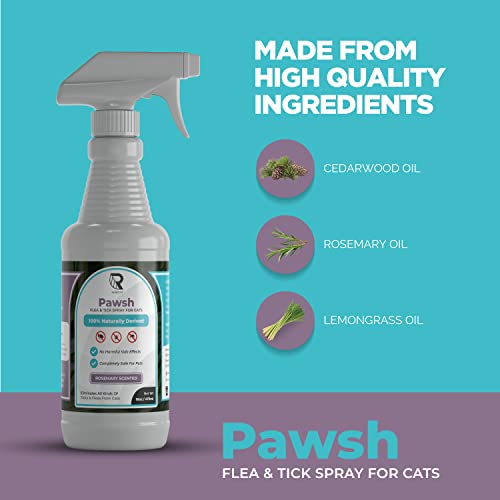 Rapidtuff Pawsh Flea & Tick Control Spray For Cats- Natural Flea And Tick Prevention Spray - No Side Effects #TOP4