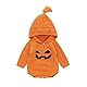 Dazzerake Halloween-Kleidung für Babys und Neugeborene, Unisex, langärmlig, Kürbis, Strick-Overall mit Kapuze, niedliches Pullover für Mädchen und Jungen, orange, 0-3 Monate