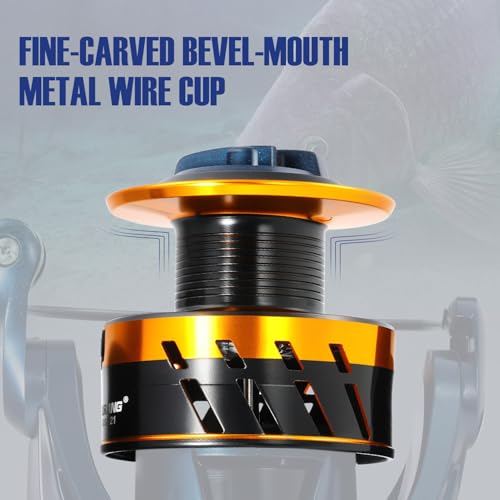 Sougayilang Carrete de Spinning, 22LB Máximo Arrastre, CNC Carrete de Aluminio + Ejes de Acero Inoxidable, Ligero y Potente para Agua Salada o Dulce miniatura 5