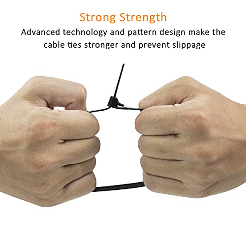 Meccion 100 Piece Releasable Cable Ties, Heavy Duty Reusable Tie Wraps, Strong Nylon Zip Ties (250mm x 4.8mm, Black) - Image 4