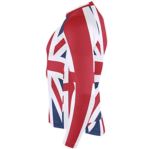 DerlonKaje British Flag Men's Cycling Jersey Long Sleeve Breathable Biking Shirts Gear Style