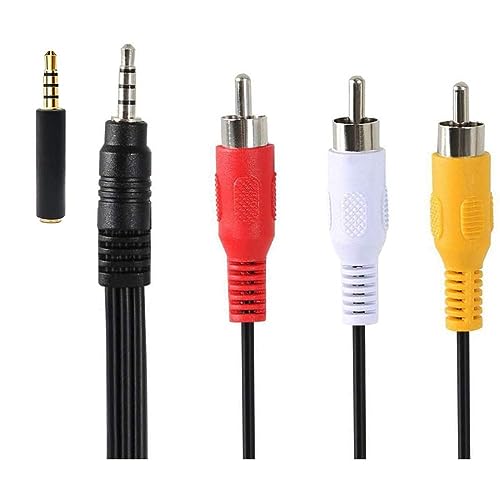 Video Cable,3.5mm Male To 3rca Male Plug Stereo Audio Video 