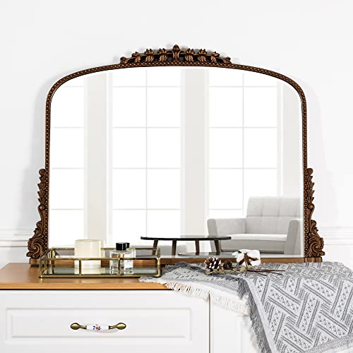 Shyfoy 36" X 23" Antique Mirrors For Wall Decor Baroque Scalloped Top, Vintage Wall Mirror Gold Decorative Mirrors For Living Room Entryway Bathroom Or Powder Room #TOP5