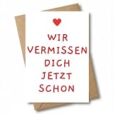 Abschiedskarte Kollegen mit Umschlag - Lustige Klappkarte für Ruhestand, Rente & Jobwechsel - Abschiedsgeschenk für Kollegin & Kollege (Wir vermissen dich)