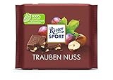 Ritter Sport Trauben Nuss 100 g, Vollmilchschokolade mit saftigen Trauben und knackigen Nüssen, Tafelschokolade mit fruchtig-nussigem Geschmack