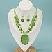 Rosslyons Big Oval Gemotric Pendant Necklace for women Double Strand Colorful Beads Statement Necklace and Earrings Set Fashion Jewelry Gifts (Green)