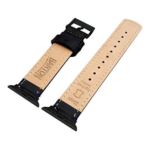 Image of BARTON WATCH BANDS - Top Grain Leather Watch Bands Compatible with Apple Watch Models - 1, 2, 3, 4, 5, 6, 7, 8, 9, 10, SE, Ultra & Ultra 2