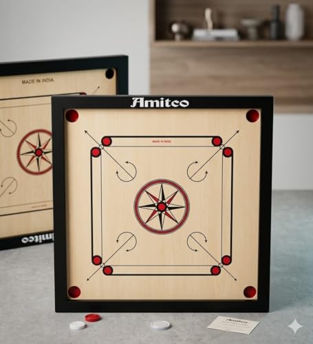 Carrom Board with 1.5 Inch Frame | Smooth & Fast Play | Home & Club Use - 66 Cm without Stand