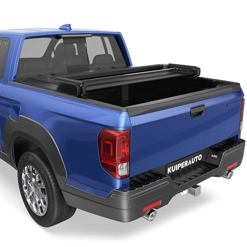 KUIPERAUTO Soft Tri Folding Truck Bed Tonneau Cover Compatible for 2017-2026 Honda Ridgeline w/o Roll Bar or Utility Track System 5 FT Bed On Top 64 inch