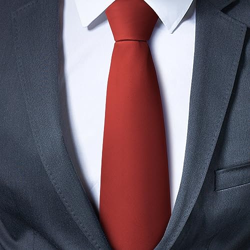 Image of Men's Classic Satin 3.15 inch Soild Color Necktie Wedding Business Tie & Gift Box